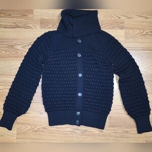 Piazza Sempione Italy 100% Virgin Wool Sweater Jacket It44=US 8 Knit Cardigan *